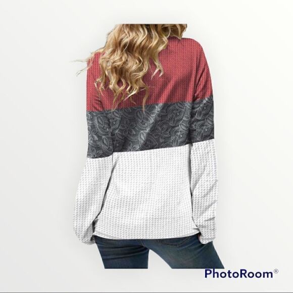 ROTITA Cowl Neck Drawstring Sweatshirt - Picture 2 of 4